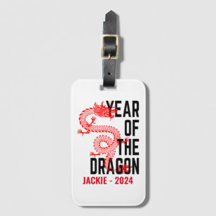 Personalised Name Year of the Dragon Birth Year Luggage Tag