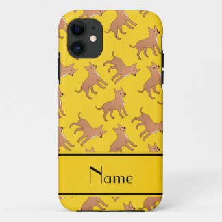 Personalised name yellow chihuahua dogs iPhone 11 case
