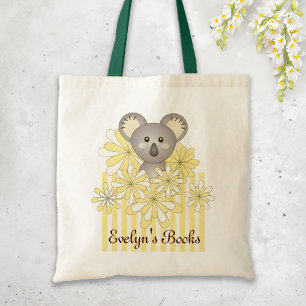 Personalised Name Yellow Cute Baby Koala Kids Tote Bag