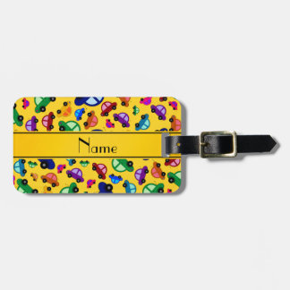Personalised name yellow cute car pattern luggage tag