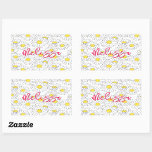 personalised name yellow daisy pattern modern