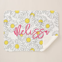 personalised name yellow daisy pattern modern