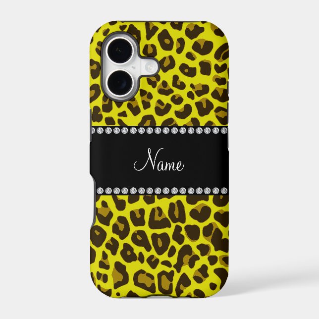 Personalised name yellow leopard pattern (Back)