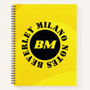 Personalised Name Yellow Notebook