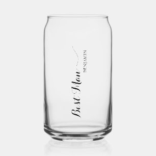 Personalised Named Best Man Can Glass