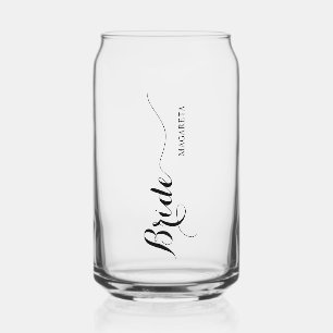 Personalised Named Bride Can Glass
