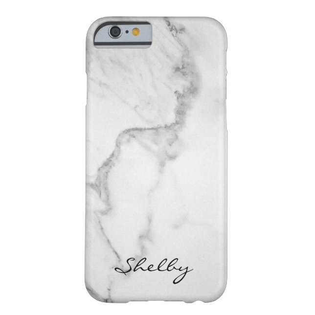Personalised Named Carrara Marble iPhone 6/6s Case (Back)