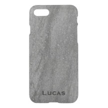 Personalised Named Dark Grey Granite iPhone 7 Case