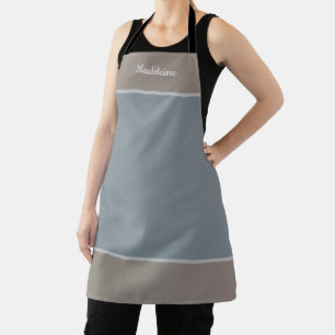 Personalised Named Grey Blue Apron