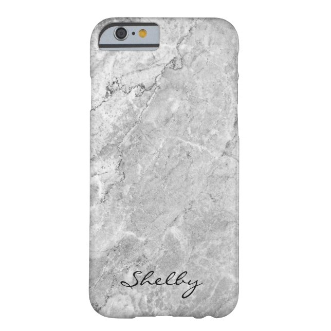 Personalised Named Grey Granite iPhone 6/6s Case (Back)