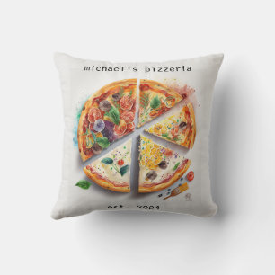 Personalised Named Pizzeria Throw Pillow