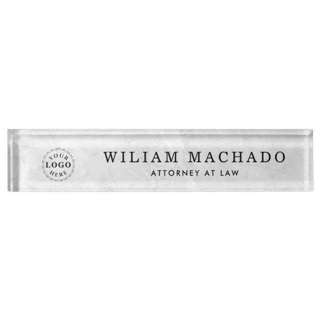Personalised Nameplate with Title and Company Logo (Front)
