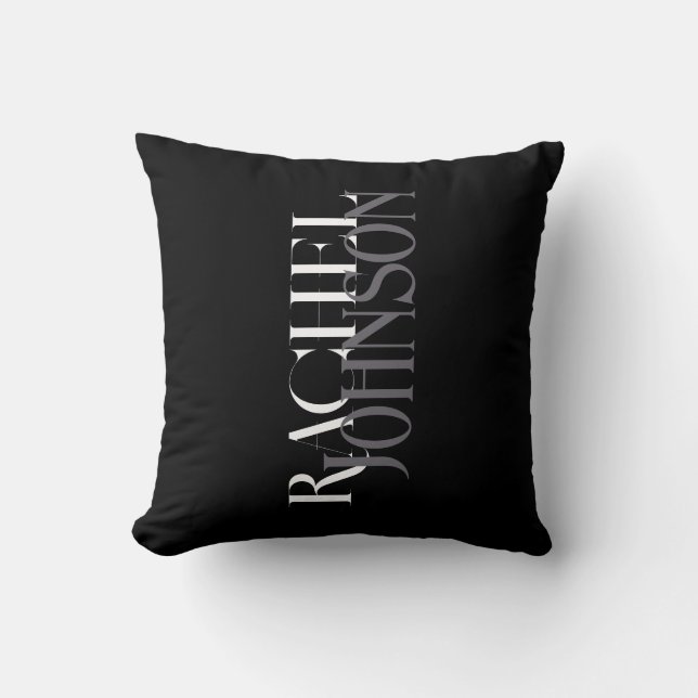 Personalised Names Black Grey  Cushion (Front)