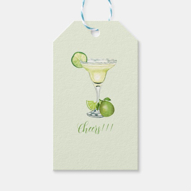 Personalised Names Margarita Cheers  Gift Tags (Front)