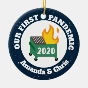Personalised names Our First Pandemic 2020 Ceramic Tree Decoration