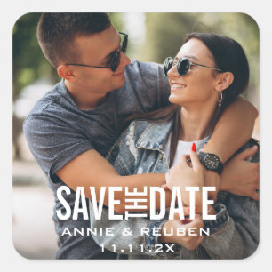 Personalised Names Photo Thank You Square Sticker