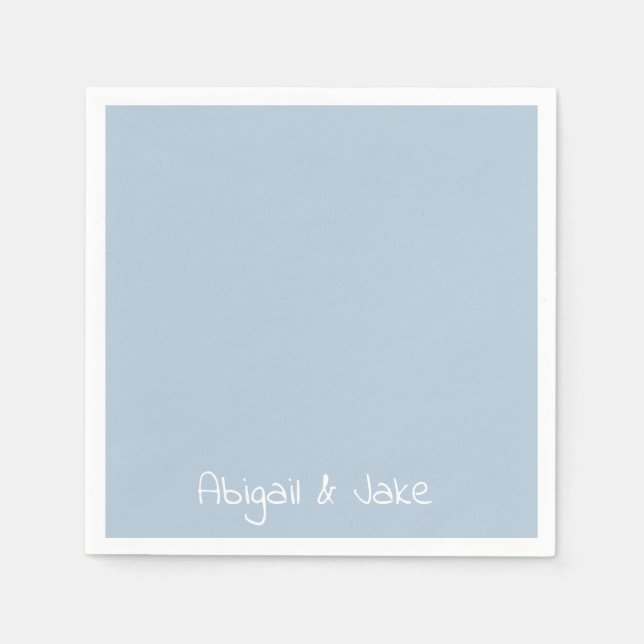 Personalised Names Sky Blue Cocktail Napkin (Front)