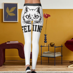 Personalised Names White Grey Stripes Cute Cat Pet Leggings