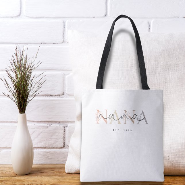 Personalised Nana Grandma Floral Elegance  Tote Bag (Creator Uploaded)