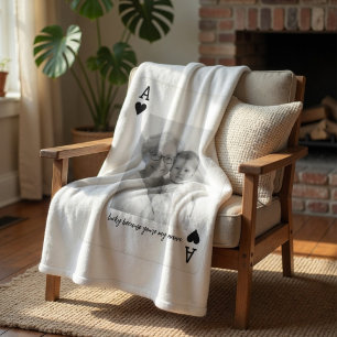 Personalised Nana Photo Playing Card  Fleece Blanket