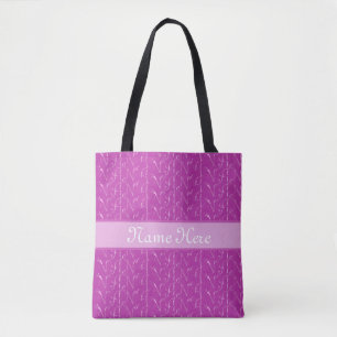 Personalised Nana Pink Floral Lettering Fuchsia Tote Bag