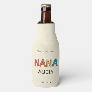 Personalised Nana Retro Grandma Best Nana Ever Bottle Cooler