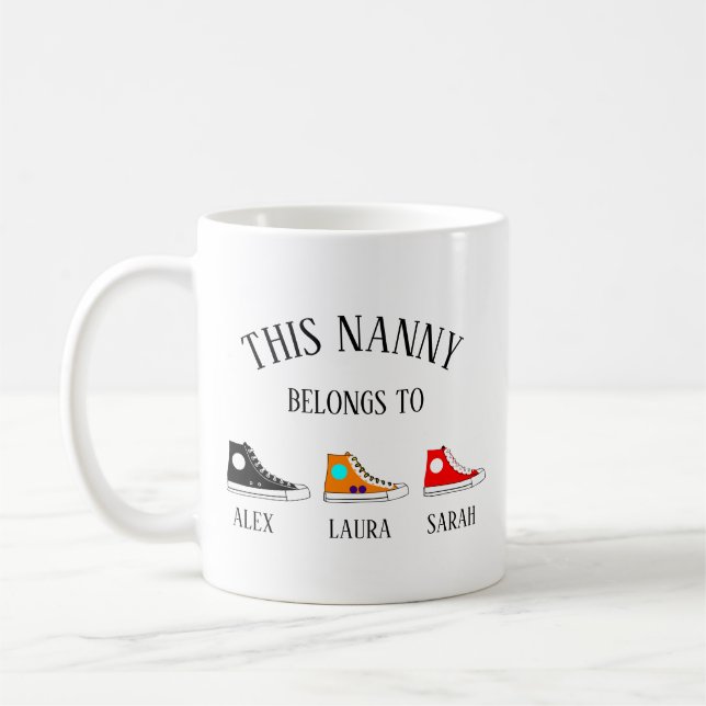 Personalised Nanny Mug, Nanny Gift Coffee Mug, Coffee Mug (Left)