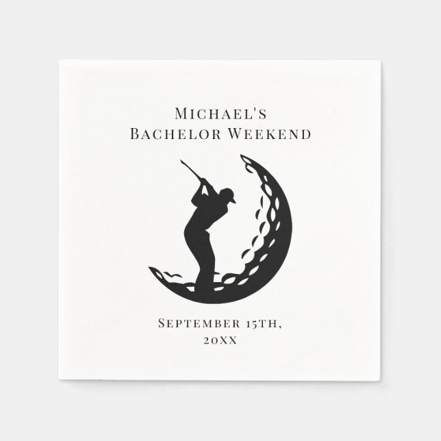 Personalised Napkin | Bachelor Golf Weekend (Front)