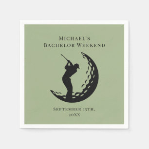 Personalised Napkin Bachelor Golf Weekend