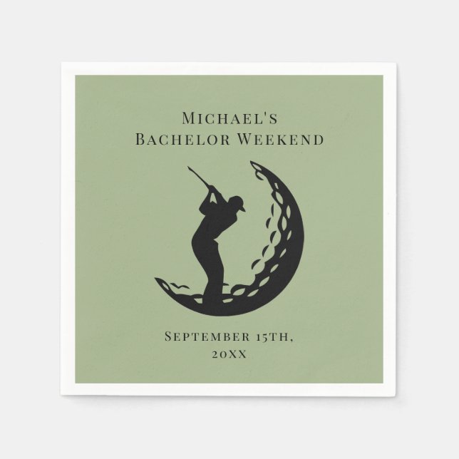 Personalised Napkin | Bachelor Golf Weekend (Front)