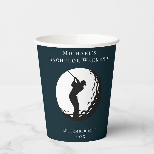 Personalised Napkin | Bachelor Golf Weekend Paper Cups (Left)