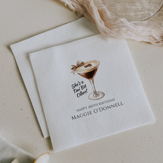 Personalised Napkins 100th Birthday Martini (Creator Uploaded)
