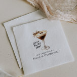 Personalised Napkins 18th Birthday Martini<br><div class="desc">An espresso martini shows that the guest of honour is "a tini bit older." Sophisticated neutral colour palette. Martini with a bow and espresso beans.</div>