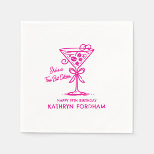 Personalised Napkins 19th Birthday Martini