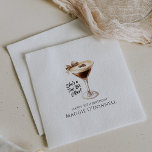 Personalised Napkins 30th Birthday Martini<br><div class="desc">An espresso martini shows that the guest of honour is "a tini bit older." Sophisticated neutral colour palette. Martini with a bow and espresso beans.</div>