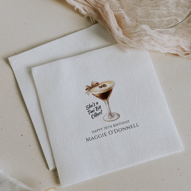 Personalised Napkins 70th Birthday Martini (Creator Uploaded)