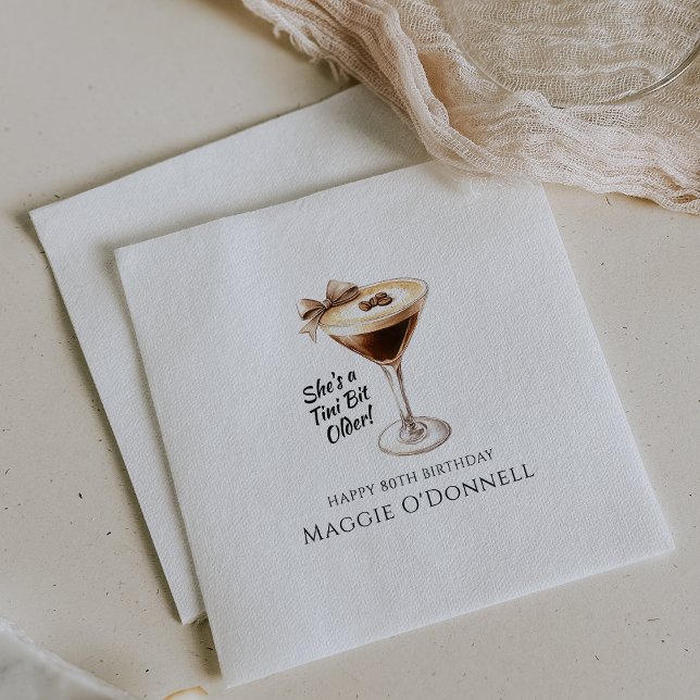 Personalised Napkins 80th Birthday Martini (Creator Uploaded)