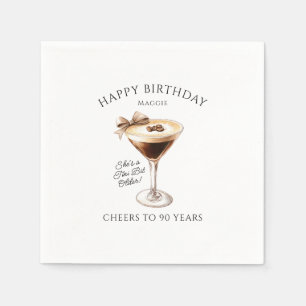 Personalised Napkins 90th Birthday Martini