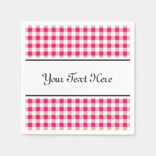 Personalised napkins   red gingham pattern design