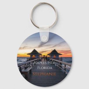 Personalised Naples Pier Florida Name Keychain