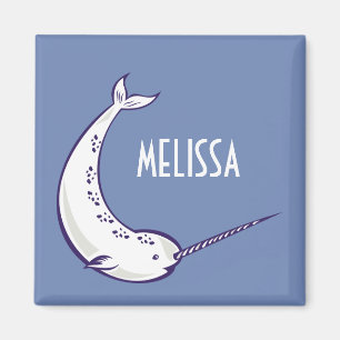 Personalised Narwhal Illustration Fridge Magnet
