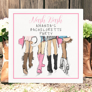 Personalised Nash Bash Bachelorette Party Cowgirl Napkin