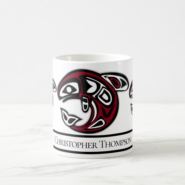Personalised Native American Orca Killer Whale Coffee Mug (Center)