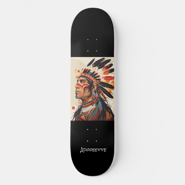 Personalised Native American Skateboard (Front)
