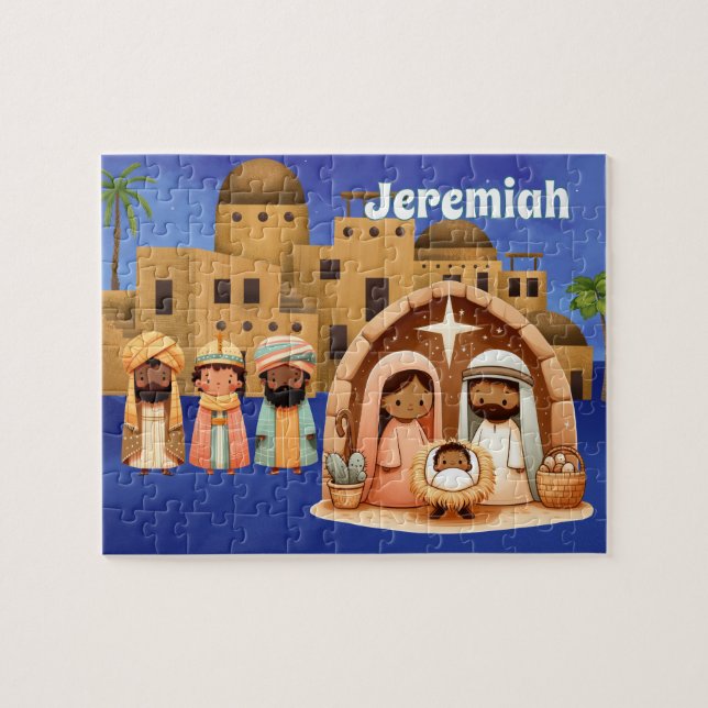 Personalised Nativity  Jigsaw Puzzle (Horizontal)