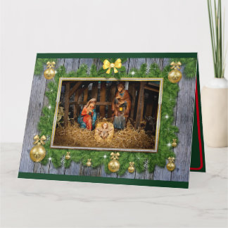 Personalised Nativity Scene Christmas Card