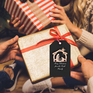 Personalised Nativity Star Christmas sticker Gift Tags