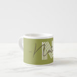 Personalised natural olive green with stylish font espresso cup<br><div class="desc">Modern stylish design for personalised birthday gift.</div>