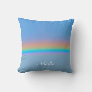 Personalised natural real rainbow cushion