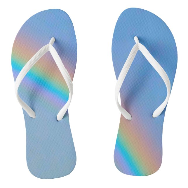 Personalised natural real rainbow jandals (Footbed)